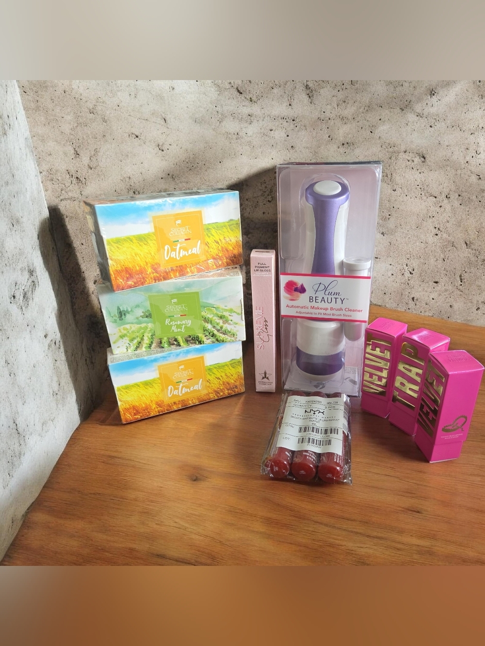 One LOT of 11 Beauty Items - Jeffree Starr, NYX, Secret Collagen & Plum Beauty.